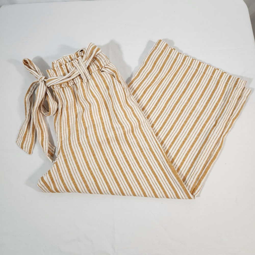 ANA Mustard Creme Linen Pant Size Medium